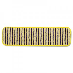 Rubbermaid Commercial Microfiber Scrubber Pad, Vertical Polyprolene Stripes, 18", Yellow, 6/Carton RCPQ810YEL FGQ81000YL00
