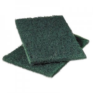 Scotch-Brite Commercial Heavy-Duty Scouring Pad, Green, 6 x 9, 12/Pack MMM86 86