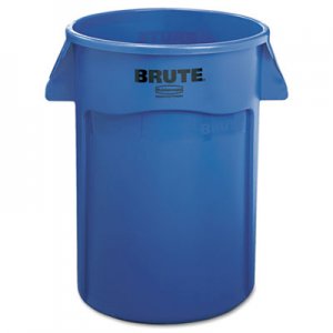 Rubbermaid Commercial Brute Vented Trash Receptacle, Round, 44 gal, Blue RCP264360BE FG264360BLUE