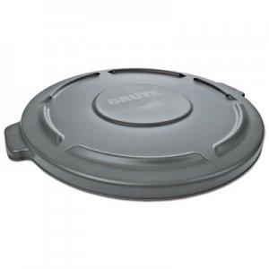 Rubbermaid Commercial Round Flat Top Lid, for 55 gal Round BRUTE Containers, 26.75" diameter, Gray RCP265400GY FG265400GRAY