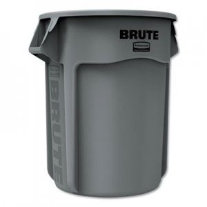 Rubbermaid Commercial Round Brute Container, Plastic, 55 gal, Gray RCP265500GY FG265500GRAY