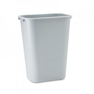 Rubbermaid Commercial Deskside Plastic Wastebasket, Rectangular, 10.25 gal, Gray RCP295700GY FG295700GRAY
