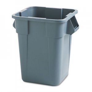 Rubbermaid Commercial Brute Container, Square, Polyethylene, 40 gal, Gray RCP353600GY FG353600GRAY