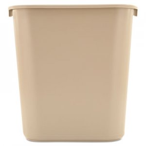 Rubbermaid Commercial Deskside Plastic Wastebasket, Rectangular, 7 gal, Beige RCP295600BG FG295600BEIG