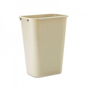 Rubbermaid Commercial Deskside Plastic Wastebasket, Rectangular, 10.25 gal, Beige RCP295700BG FG295700BEIG