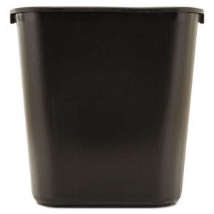 Rubbermaid Commercial Deskside Plastic Wastebasket, Rectangular, 7 gal, Black RCP295600BK FG295600BLA