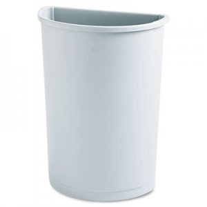 Rubbermaid Commercial Untouchable Waste Container, Half-Round, Plastic, 21 gal, Gray RCP352000GY FG352000GRAY
