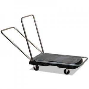 Rubbermaid Commercial Utility-Duty Home/Office Cart, 250 lb Capacity, 20.5 x 32.5, Platform, Black RCP440000 FG440000BLA