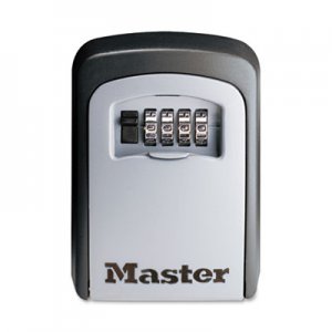 Master Lock Locking Combination 5 Key Steel Box, 3 1/4w x 1 1/2d x 4 5/8h, Black