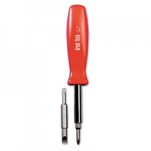 Great Neck 4 in-1 Screwdriver w/Interchangeable Phillips/Standard Bits, Assorted Colors GNSSD4BC SD4BC