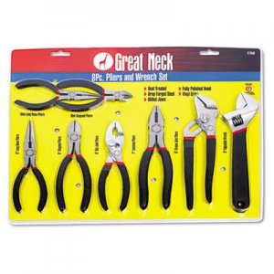 Great Neck 8-Piece Steel Pliers and Wrench Tool Set GNS87900 87900