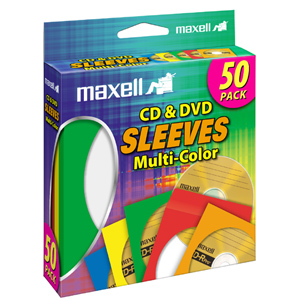 Maxell Multi-Color CD & DVD Sleeve 190134 CD-401