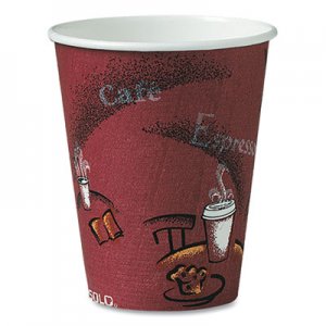 Dart Bistro Design Hot Drink Cups, Paper, 8oz, Maroon, 50/Bag, 20 Bags/Carton SCC378SI 378SI-0041