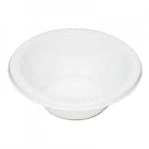 Tablemate Plastic Dinnerware, Bowls, 12oz, White, 125/Pack TBL12244WH 12244WH