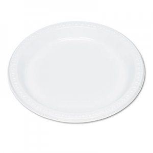 Tablemate Plastic Dinnerware, Plates, 9" dia, White, 125/Pack TBL9644WH 9644WH