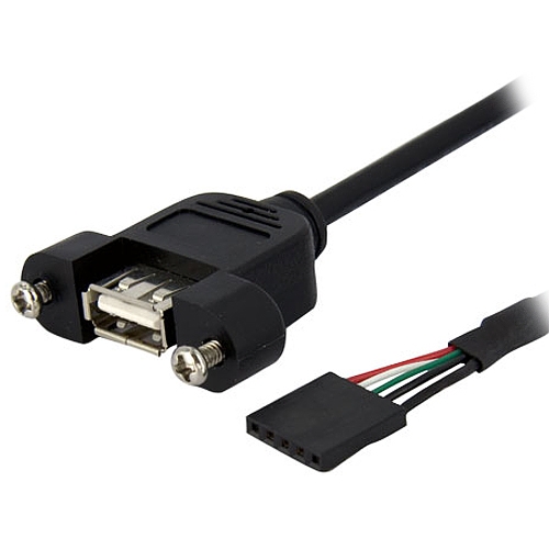 StarTech.com Panel Mount USB Cable to Motherboard Header USBPNLAFHD1