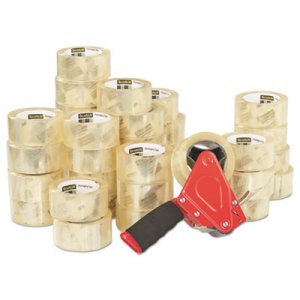 Scotch 3750 Commercial Grade Packaging Tape with ST-181 Pistol-Grip Dispenser, 3" Core, 1.88" x 54.6 yds
