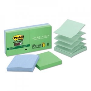 Post-it Pop-up Notes Super Sticky Pop-up Recycled Notes in Bora Bora Colors, 3 x 3, 90-Sheet