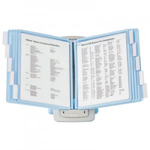 Durable SHERPA Style Desk-Mount Reference System, 20 Sheet Capacity, Blue/Gray DBL594406 594406