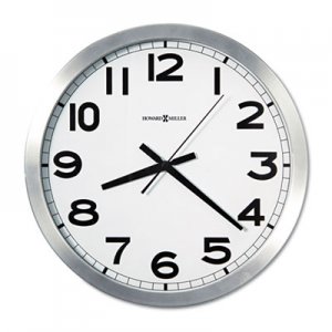 Howard Miller Spokane Wall Clock, 15.75" Overall Diameter, Silver Case, 1 AA (sold separately) MIL625450 625-450