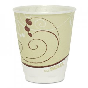 Dart Symphony Design Trophy Foam Hot/Cold Drink Cups, 8 oz, Beige, 1000/Carton SCCX8J8002 X8-J8002