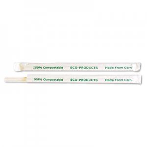 Eco-Products 7.75" Clear Wrapped Straw - Case, 400/PK, 24 PK/CT ECOEPST770 EP-ST770
