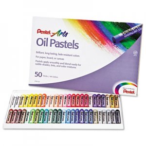 Pentel Oil Pastel Set With Carrying Case,45-Color Set, Assorted, 50/Set PENPHN50 PHN-50