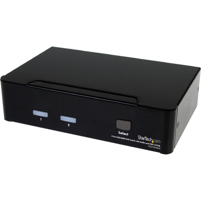 StarTech.com 2-Port USB HDMI KVM Switch with Audio and USB 2.0 Hub SV231HDMIUA