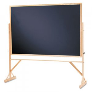 Quartet Reversible Chalkboard, 72 x 48, Black Surface, Oak Frame QRTWTR406810 WTR406810