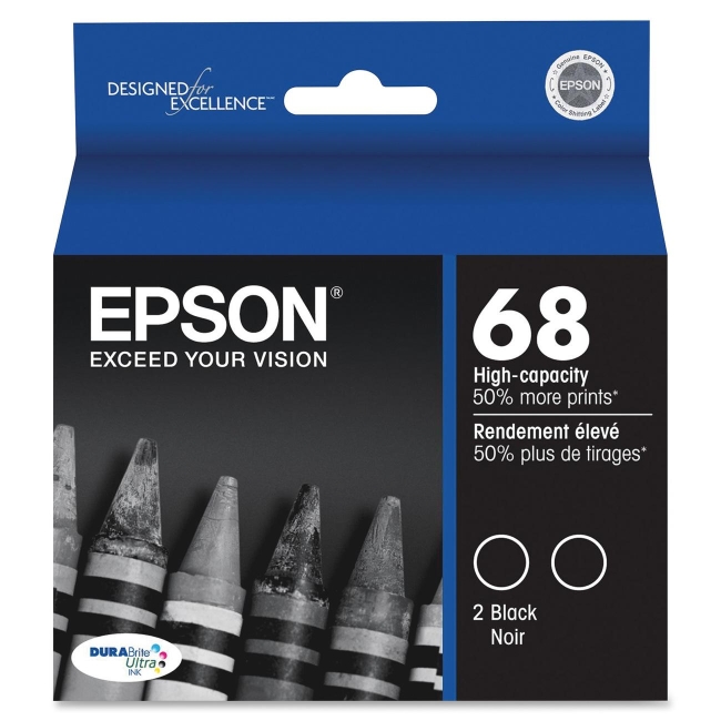 Epson DURABrite High Capacity Dual-Pack Ink Cartridges T068120-D2