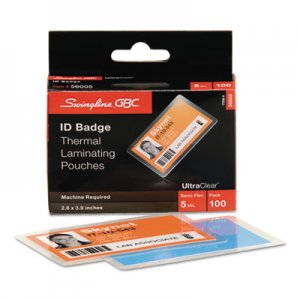 GBC UltraClear Thermal Laminating Pouches, 5 mil, 3.88" x 2.63", Gloss Clear, 100/Box GBC56005 56005CF