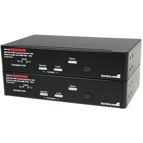 StarTech.com USB DVI KVM Extender Over Fiber 2km - Serial/Audio SV565FXDUSA
