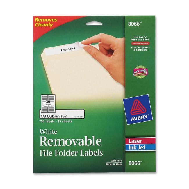 Avery Removable Filing Labels 8066