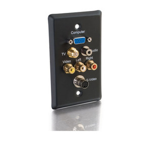 C2G 6 Socket 1 Gang Audio/Video Faceplate 40967