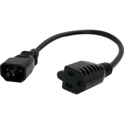 StarTech.com 1 ft Computer Power Cord IEC 320 C14 to NEMA 5-15R PAC100