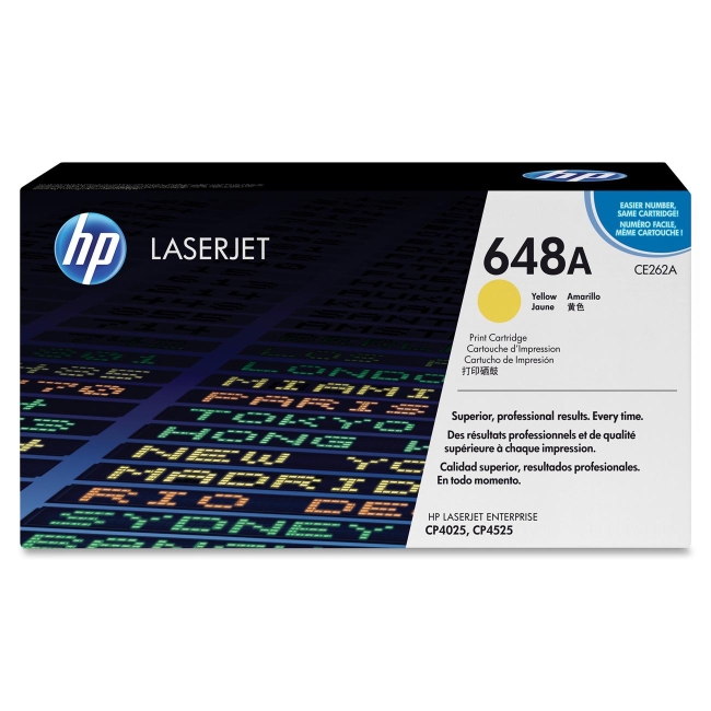 HP Yellow Original LaserJet Toner Cartridge CE262A 648A