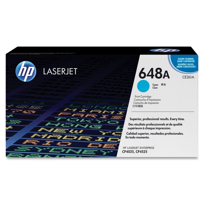 HP Cyan Original LaserJet Toner Cartridge CE261A 648A