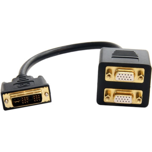 StarTech.com 1 ft DVI-I Analog to 2x VGA Video Splitter Cable - M/F DVISPL1VV
