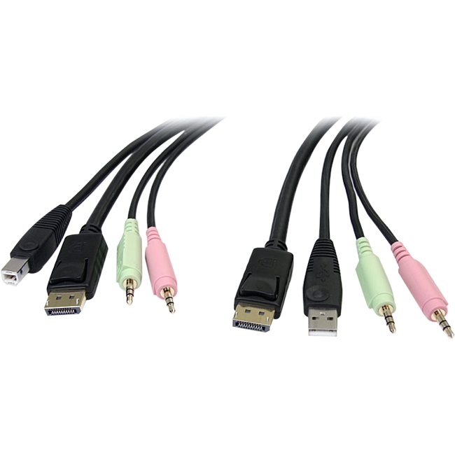 StarTech.com 6 ft 4-in-1 USB DisplayPort KVM Switch Cable DP4N1USB6