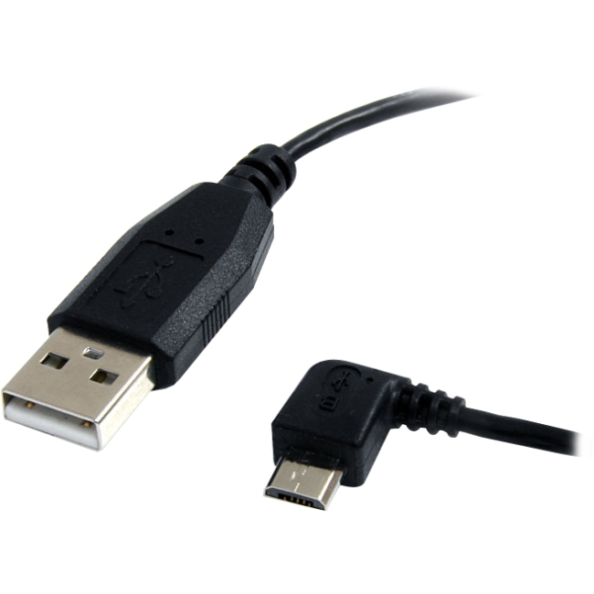 StarTech.com 3 ft Micro USB Cable - A to Left Angle Micro B UUSBHAUB3LA