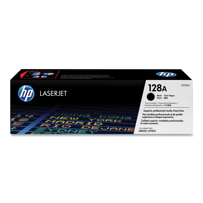 HP Black Original LaserJet Toner Cartridge CE320A 128A