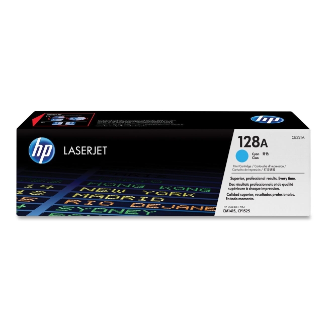 HP Cyan Original LaserJet Toner Cartridge CE321A 128A