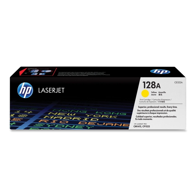 HP Yellow Original LaserJet Toner Cartridge CE322A 128A