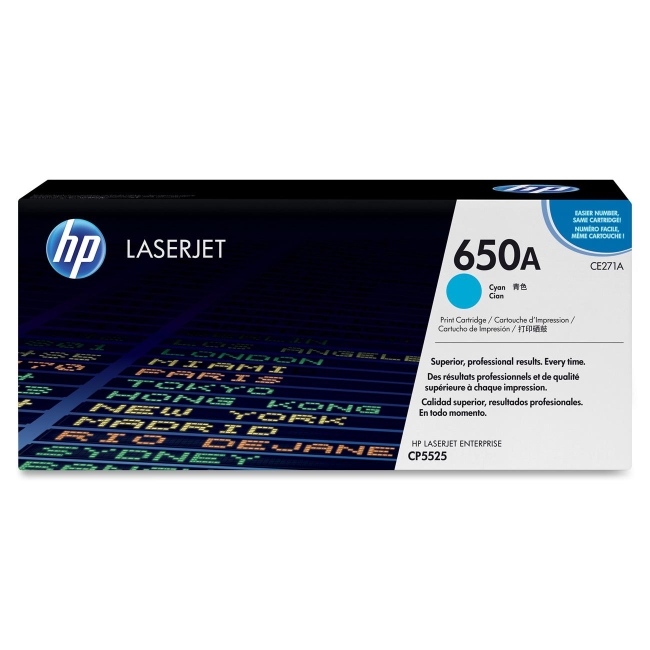 HP Cyan Original LaserJet Toner Cartridge CE271A 650A