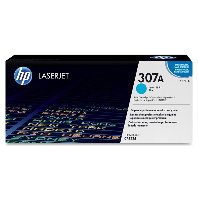 HP Cyan Original LaserJet Toner Cartridge CE741A 307A