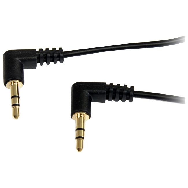 StarTech.com 1 ft Slim 3.5mm Right Angle Stereo Audio Cable - M/M MU1MMS2RA
