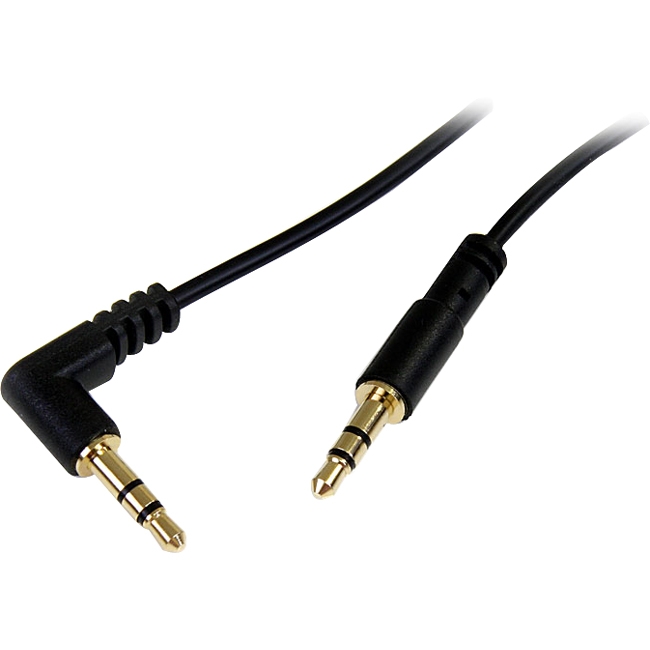 StarTech.com 1 ft Slim 3.5mm to Right Angle Stereo Audio Cable - M/M MU1MMSRA