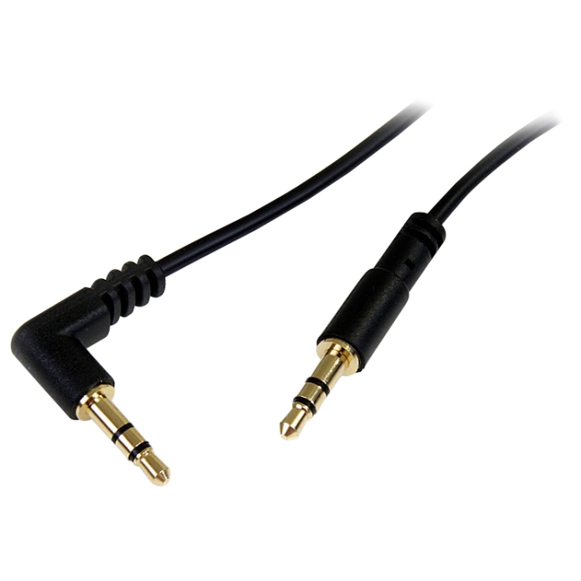 StarTech.com 6 ft Slim 3.5mm to Right Angle Stereo Audio Cable - M/M MU6MMSRA