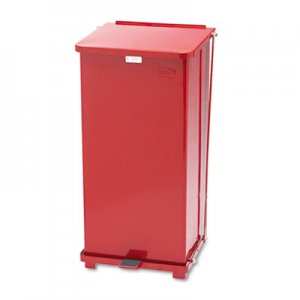 Rubbermaid Commercial Defenders Biohazard Step Can, Square, Steel, 13 gal, Red RCPST24EPLRD FGST24EPLRD