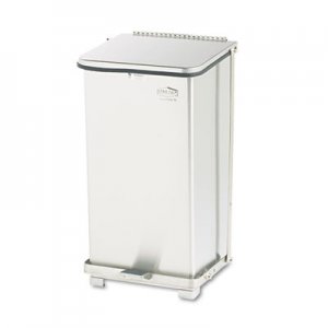 Rubbermaid Commercial Defenders Biohazard Step Can, Square, Steel, 6.5 gal, Stainless Steel RCPST12SSPL FGST12SSPL
